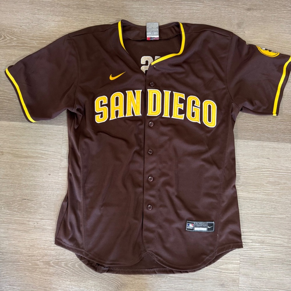 Nike Baseball Jersey Mens 44 Brown San Diego Padres Tatis Jr 23 Authentic